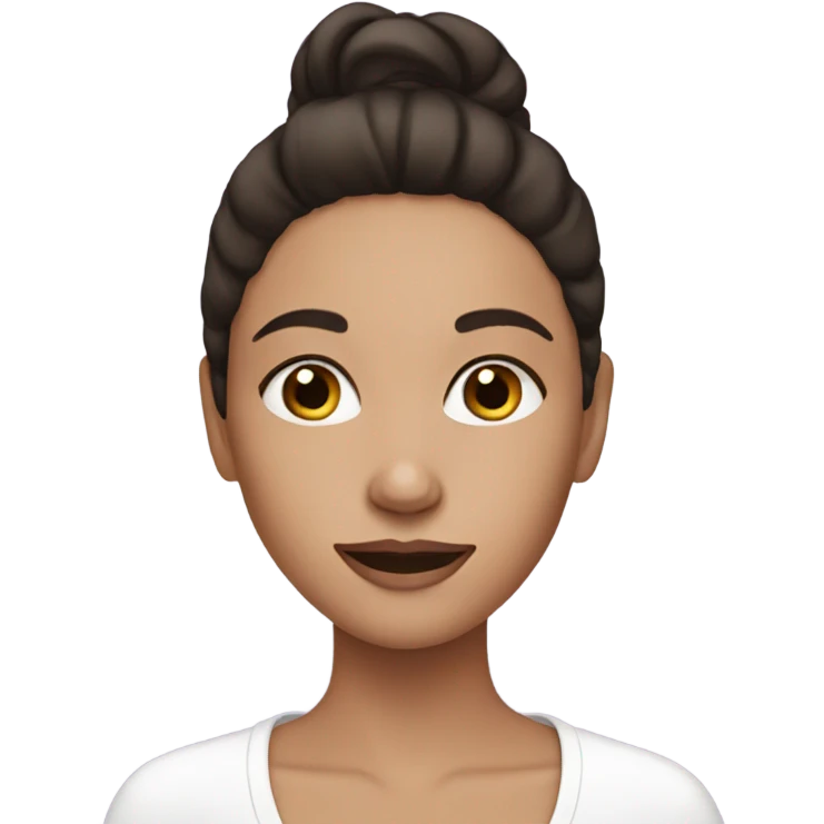 Brunette girl doing skincare emoji
