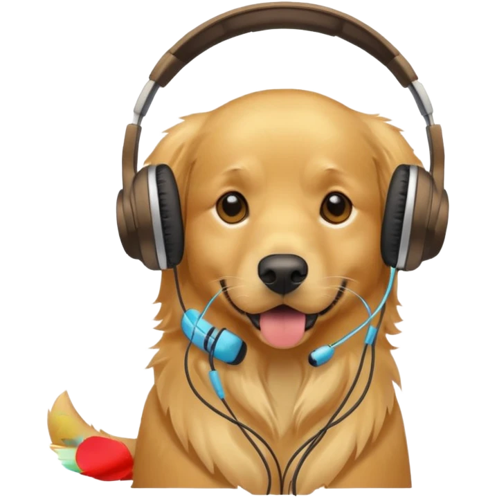 A Golden Retriever with Overheads emoji