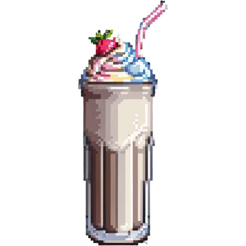 milkshake in a tall glass with a straw emoji