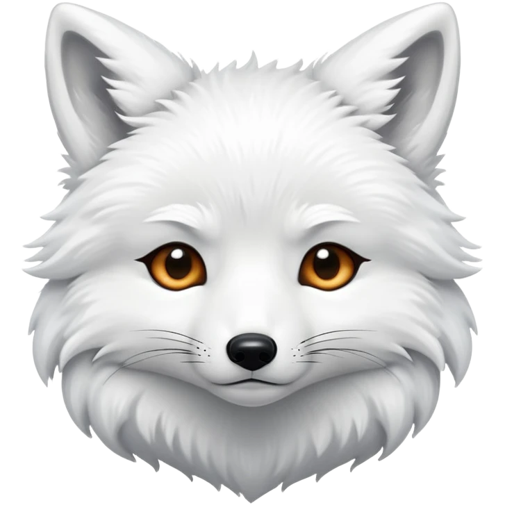 A sad crying white fox emoji