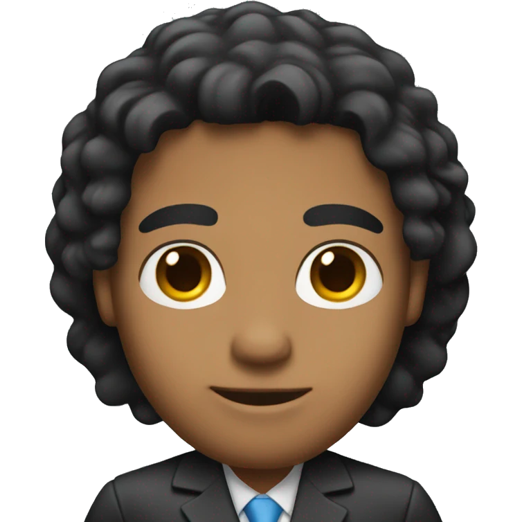 sales man with black hair and tan skin emoji