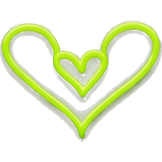 Neon chartreuse heart emoji