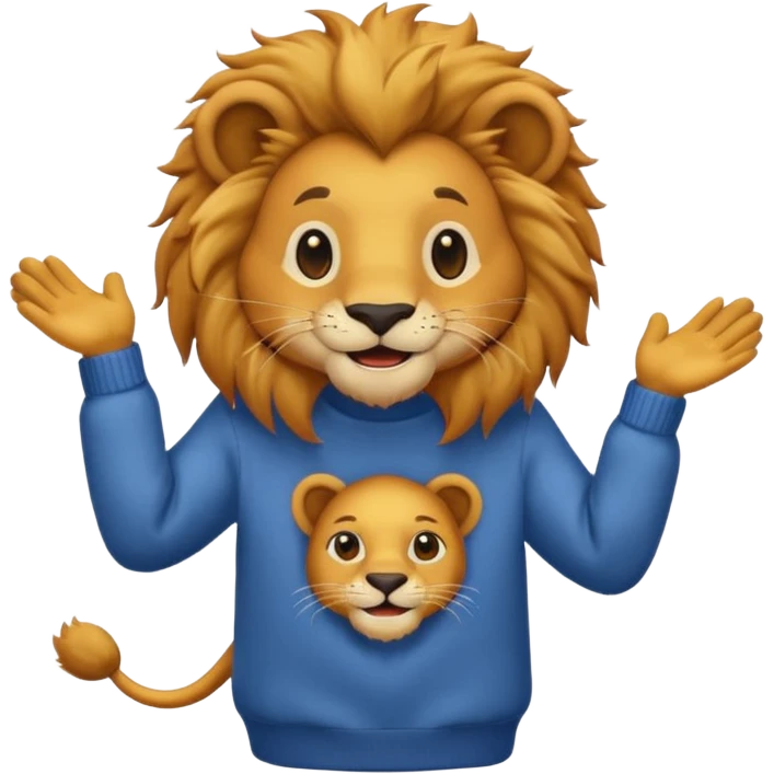lion wearing  jumper emoji
