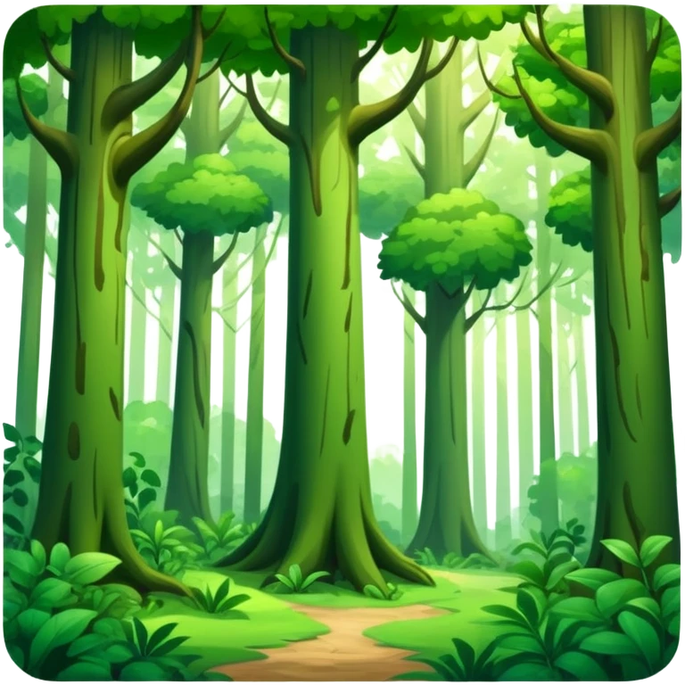 lush green forest with tall trees emoji