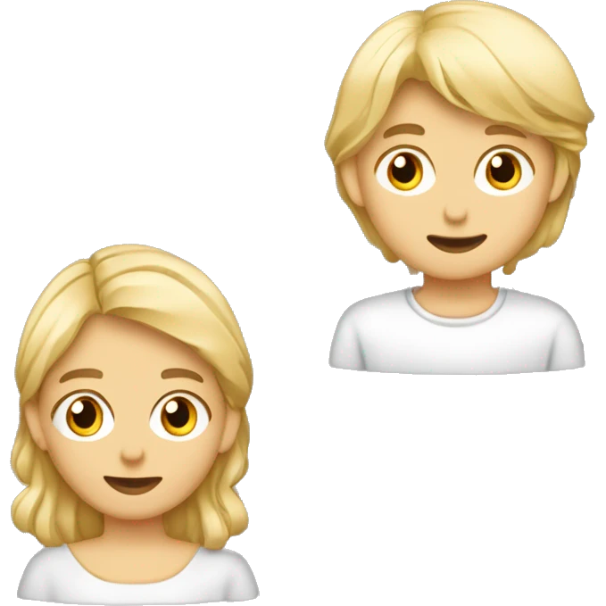 Grauhaariger junger Mann und blondes Mädchen, beide helle Hautfarbe emoji