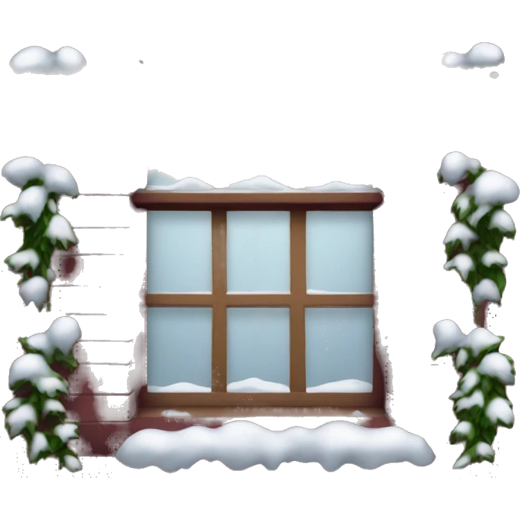 snowy burgundy window  emoji