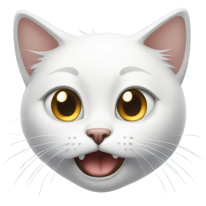 white cat crying like in anim emoji