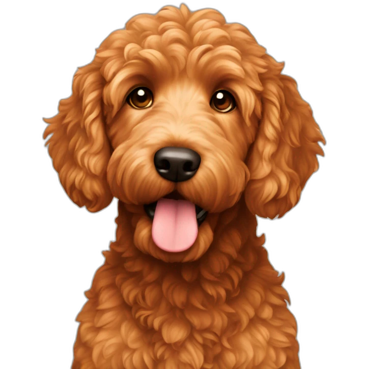 Red golden doodle dog emoji