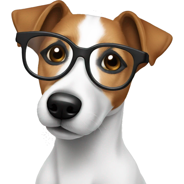 jack russel with glasses emoji