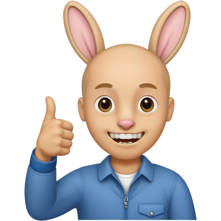 thumb up man with rabbit teeth emoji