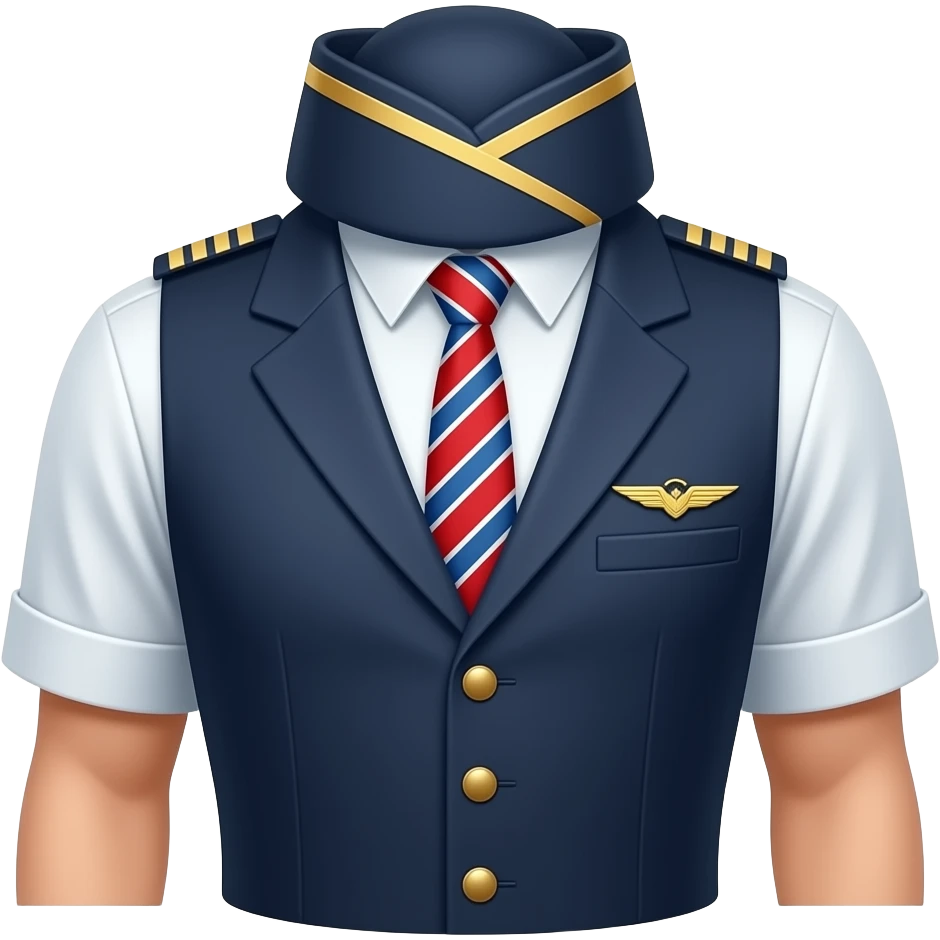cabin crew uniform , no face - just the uniform! emoji
