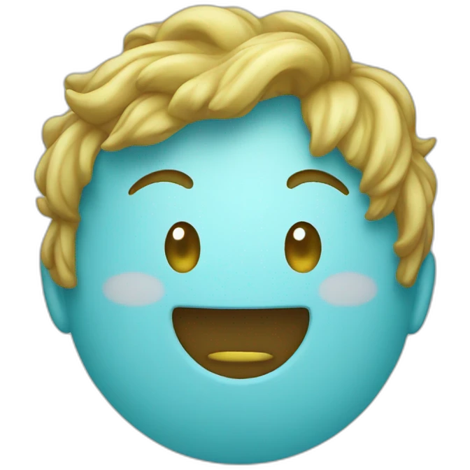 A aqua blue smiley emoji