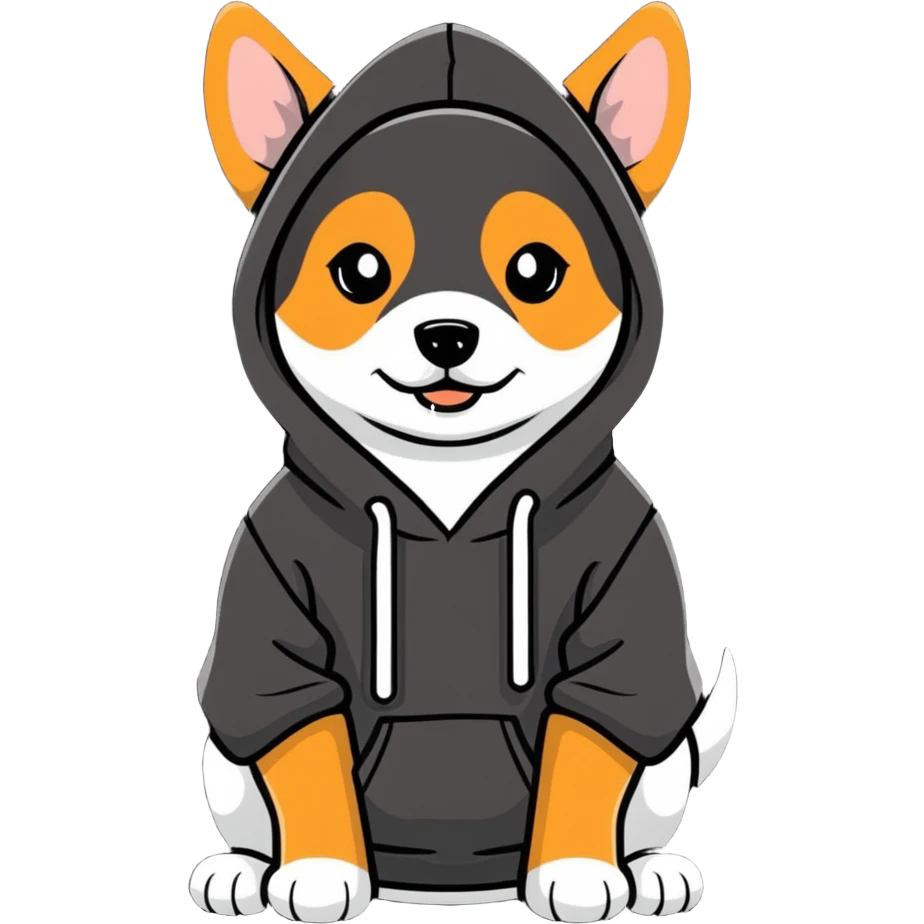Dog wearing hoodie emoji