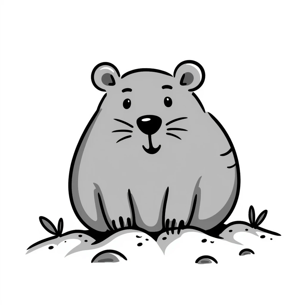 a hand drawn doodle of a mole emoji