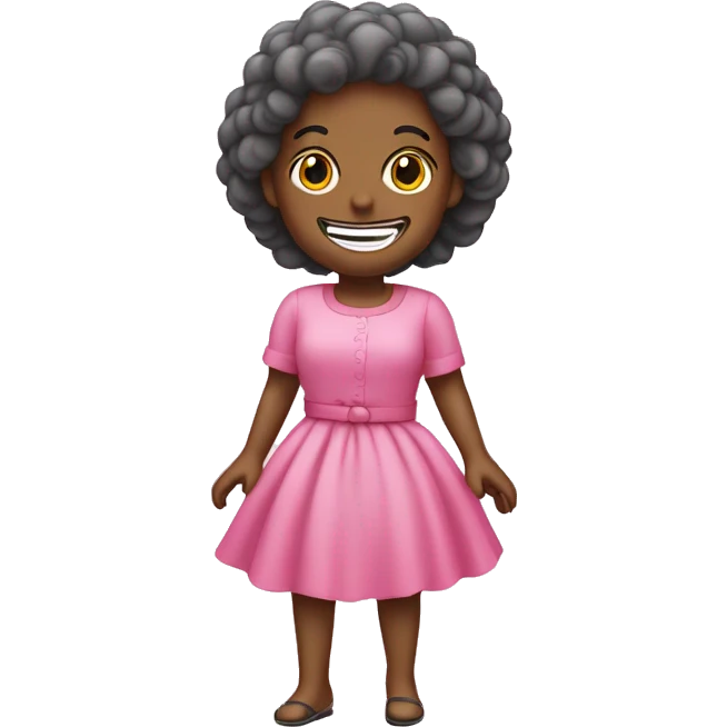 Rata con lazo y un vestido rosa y sonriendo  emoji