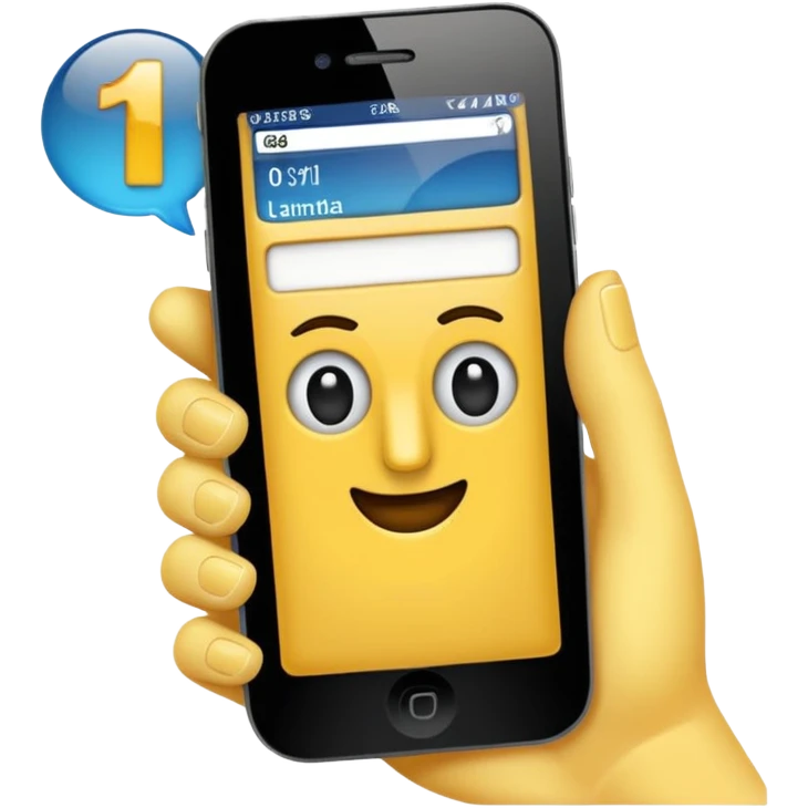 celular con llamada que diga "cliente 1" emoji