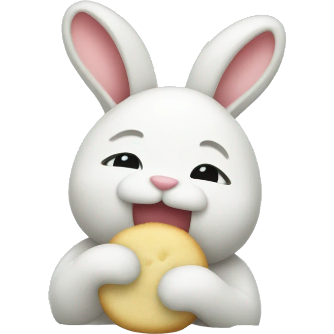 Bunny eating mochi emoji