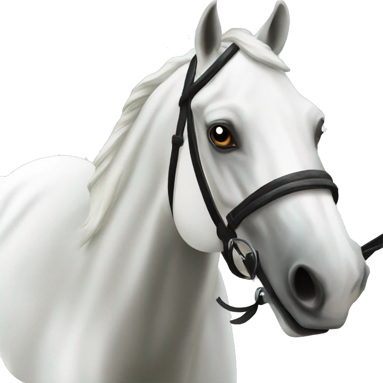 HORSE RACING - white horse and person emoji
