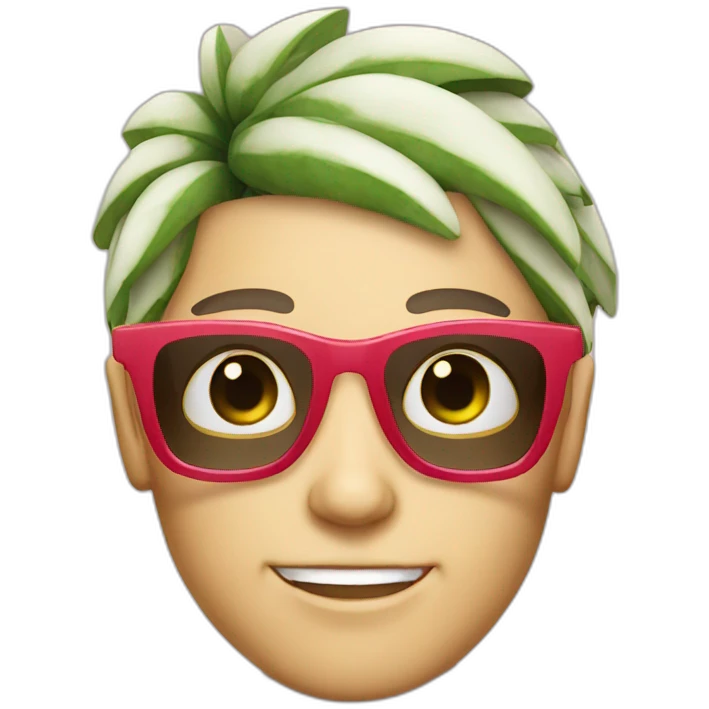 slick hair white skin watermelon glasses emoji
