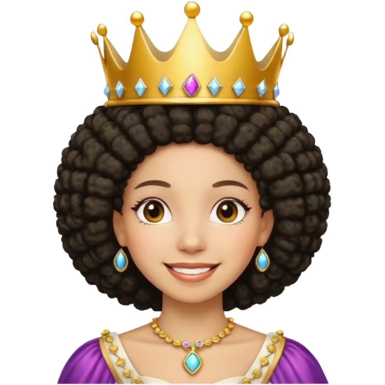 Afro white princess emoji