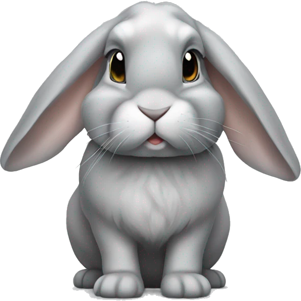 Gray French lop rabbit emoji