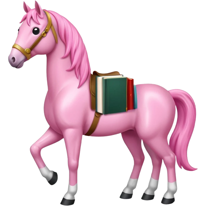 pink horse with book emoji