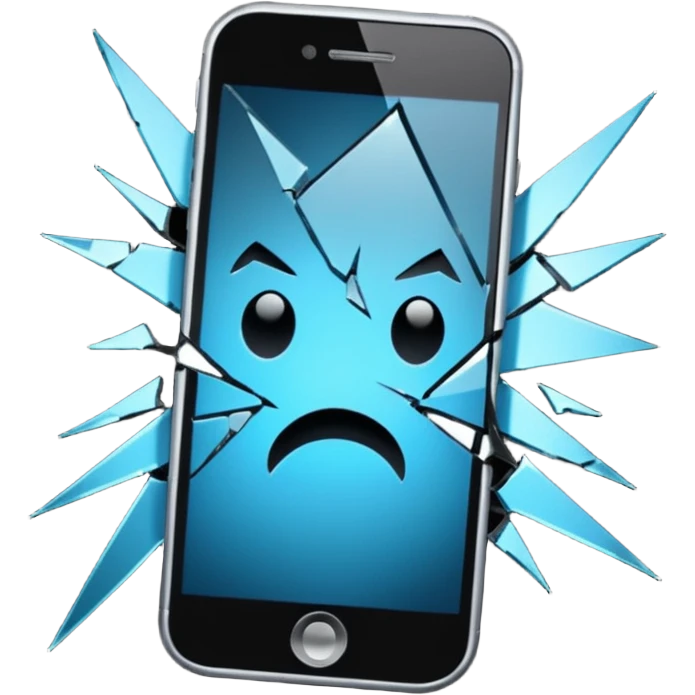 cracked phone screen emoji