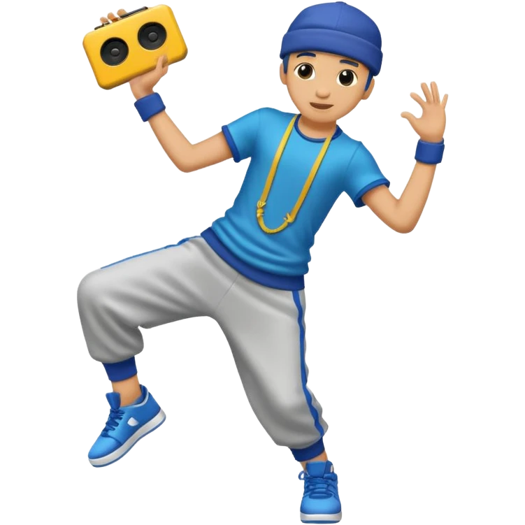 street dancer boy with music item emoji