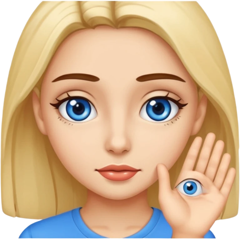 niñoadolescente de ojos azules besandose con una chica morena emoji