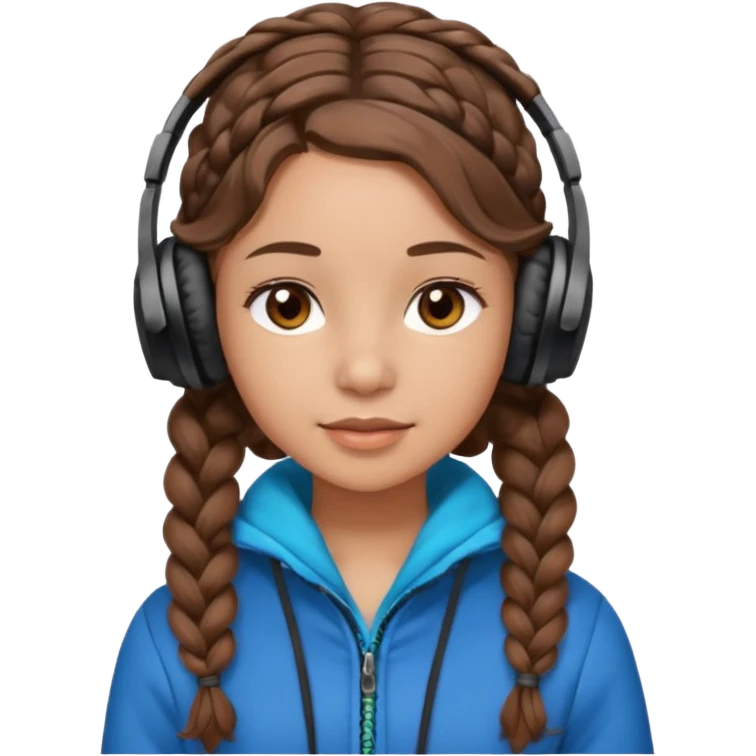 Я хочу дівчину з світлою шкірою корисним волоссям коричне вими очима і з навушниками і в теплому одязі і кучеряве не дуже у косичці  emoji