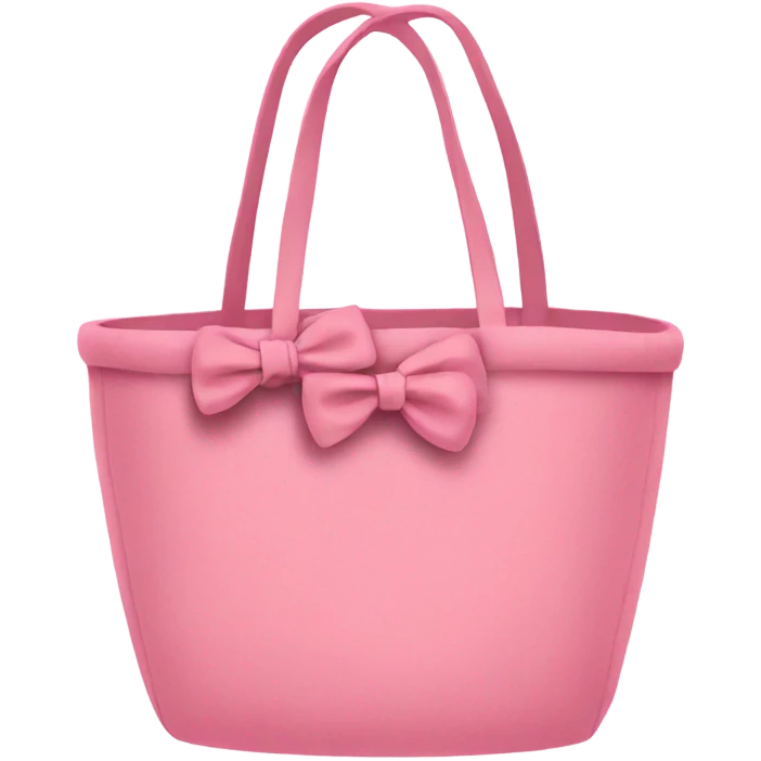 Tote bag with bows on it pink emoji