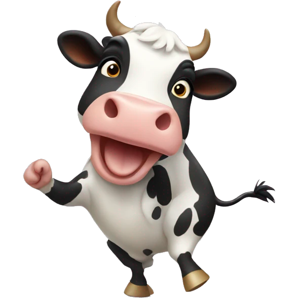 Cow doing chicken dance emoji