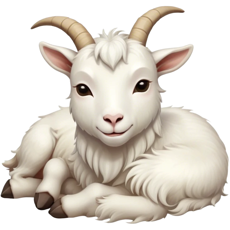 Meme-Worthy Cute Sleeping White Goat Portrait Emoji, Head resting peacefully with a contented smile, showcasing a delightfully sturdy build and a luxuriously soft white fur, eyes shut in a serene, restful nap, Simplified yet hilariously adorable features, highly detailed, glowing with a soft, drowsy light, high shine, relaxed and utterly lovable, stylized with an air of playful laziness, bright and heartwarming, soft glowing outline, capturing the essence of a comically sleepy goat, so meme-worthy it feels like it could instantly become the next viral sensation of adorable slumber! emoji