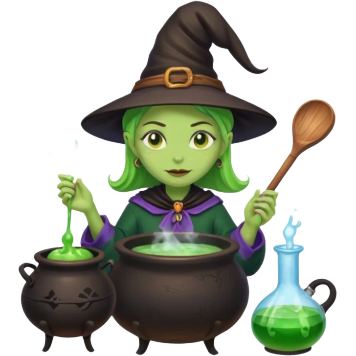 green witch cooking potion emoji