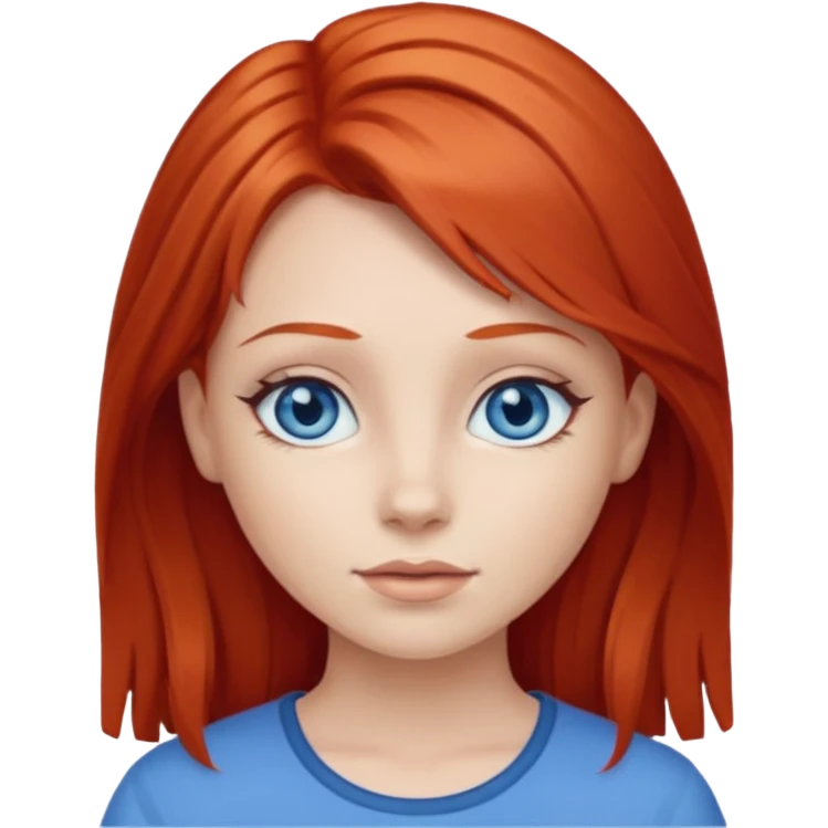 red haired blue eye girl  emoji