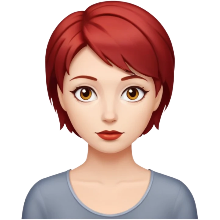 Mulher de cabelo curto vermelho escuri emoji