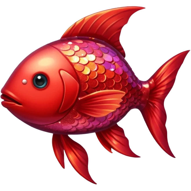 red glitter cute fish emoji