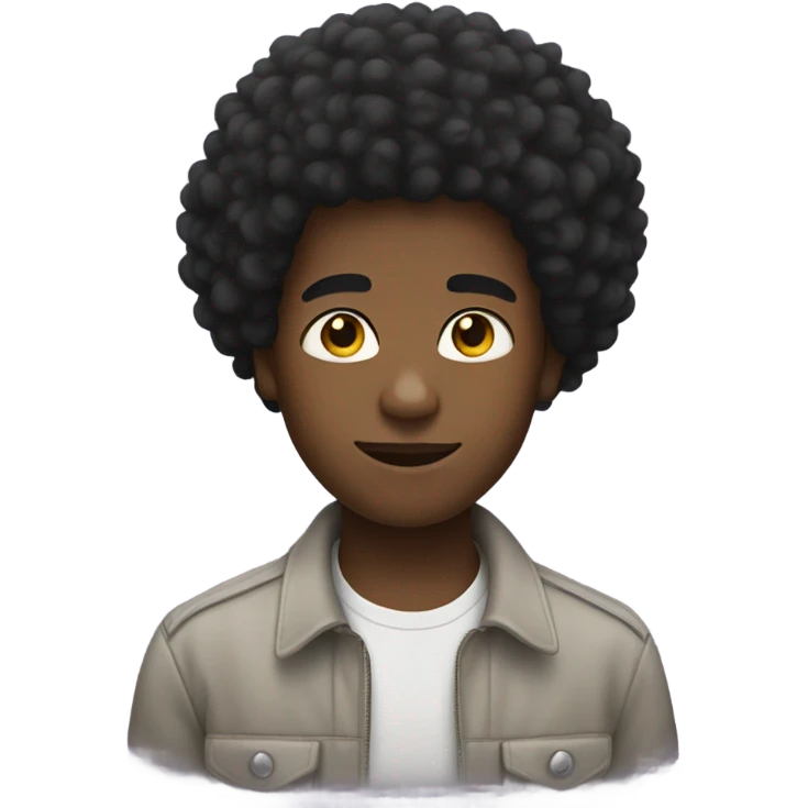 black boy with an afro emoji