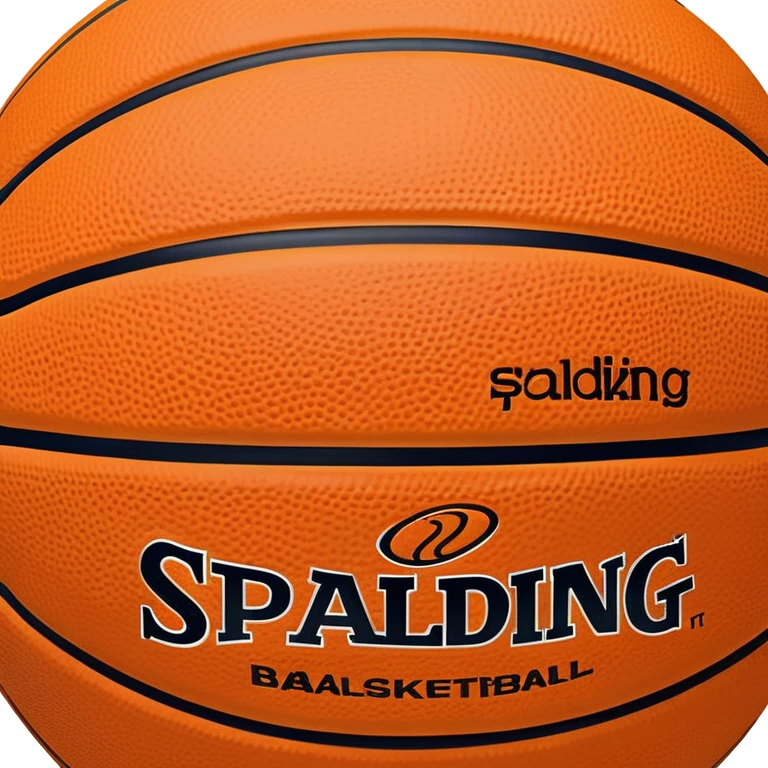 minimalist orange Spalding basketball with simple NBA logo, few colorful lines, clean design emoji