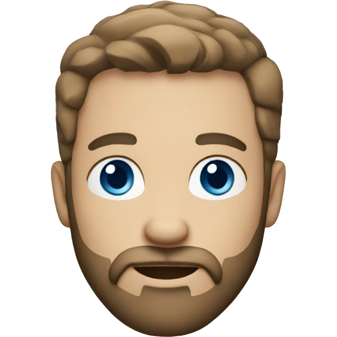 bearded guy with short hair and blue eyes emoji