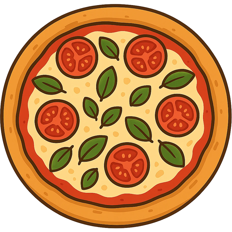 flat toon margherita pizza emoji