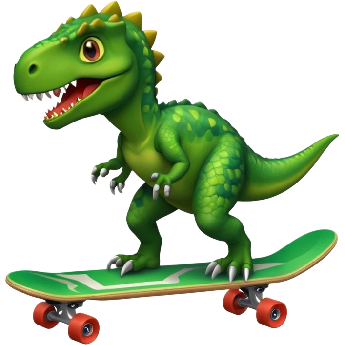 Dinosaur on a skateboard emoji