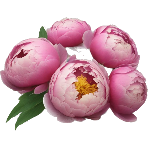 Peonies buket of flowers inside a newspaper emoji