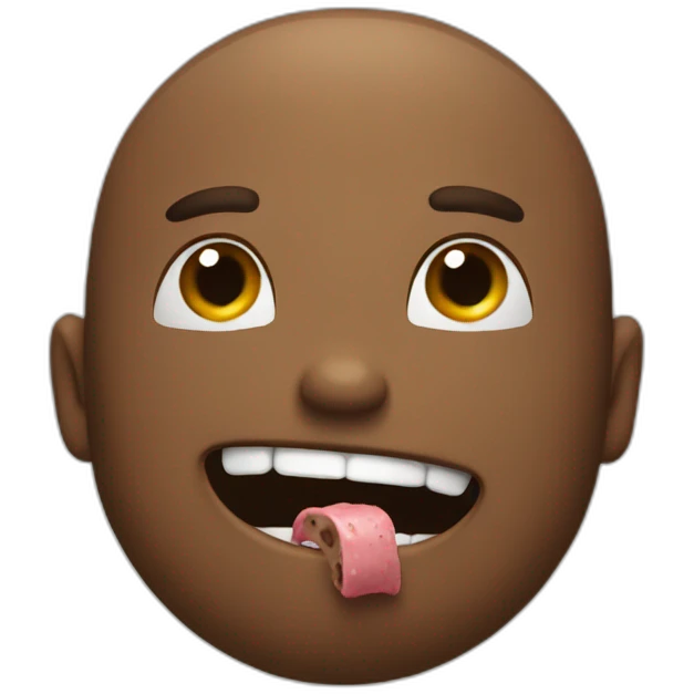 a man eating poop super happy in a wonderful world emoji