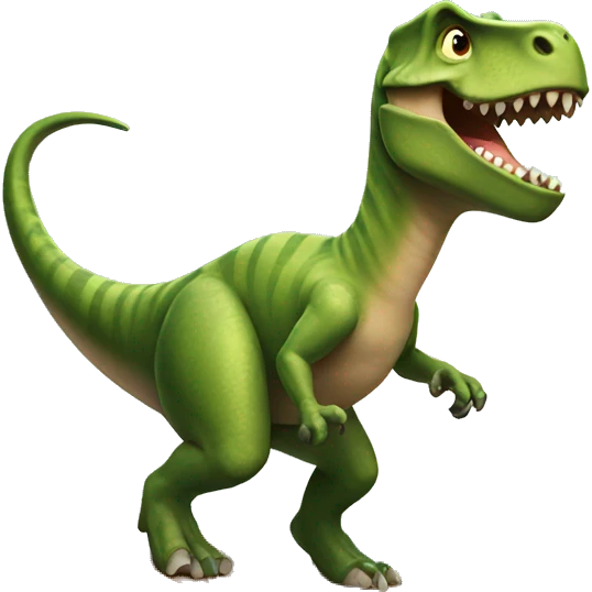 Dinosaurus surfing emoji