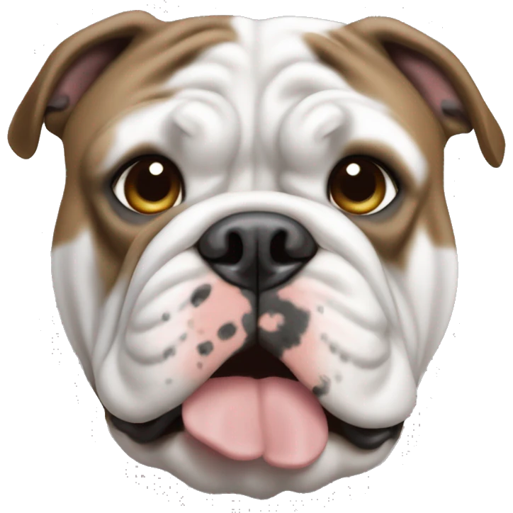 Grey white and brown olde English bulldog emoji