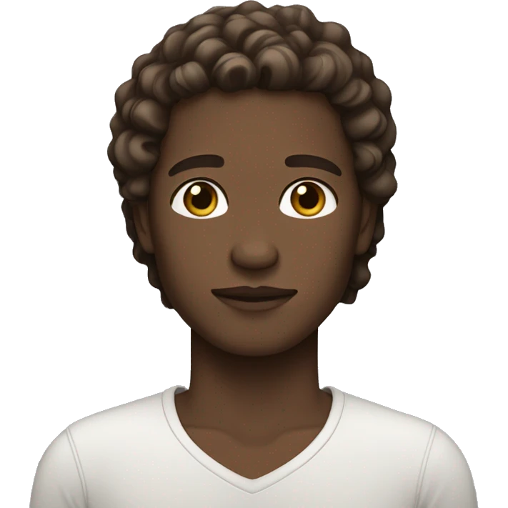 Person whit brown eyes, white skin, and wavy and brown hair and a long hair  emoji