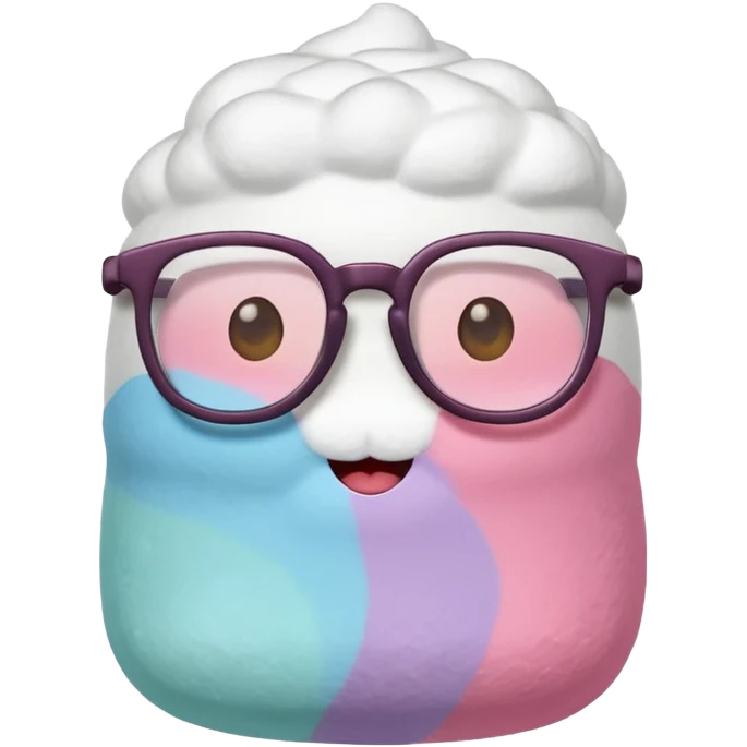 colored marshmallow with glassess emoji