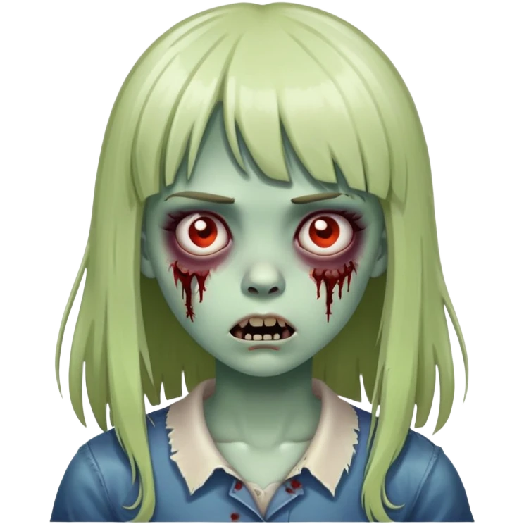 menina zombie com franja emoji