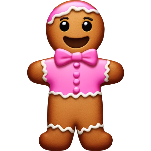 Pink gingerbread man emoji